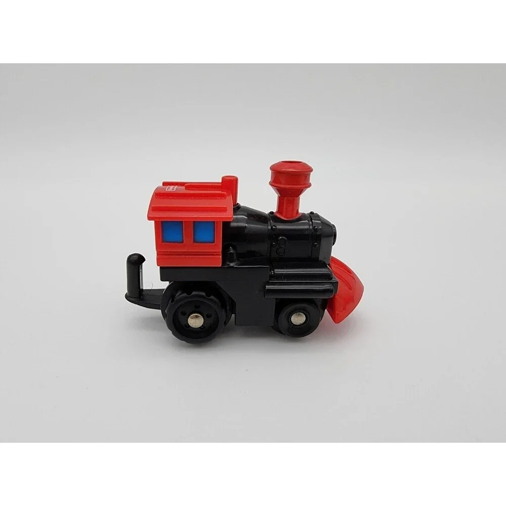 Fisher Price GeoTrax Red Black Steam Train Push Engine With Cargo Cars 3pc Set